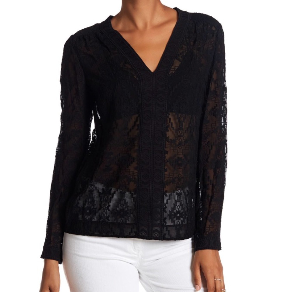 Rebecca Taylor embroidered geometric blouse